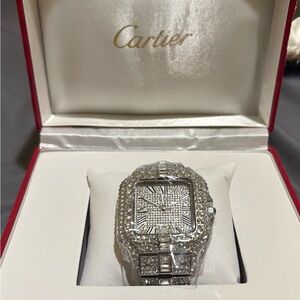 Cartier Silver Diamond Men's Watch